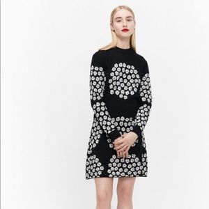 Marimekko Vuolas Puketti Knitted Merino Wool Dress Size XS NWT